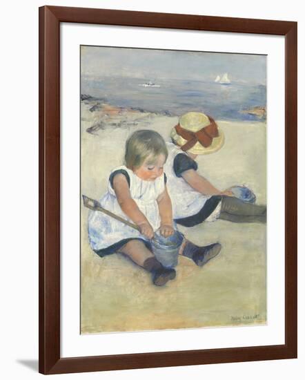 Children Playing on the Beach, 1884-Mary Cassatt-Framed Giclee Print