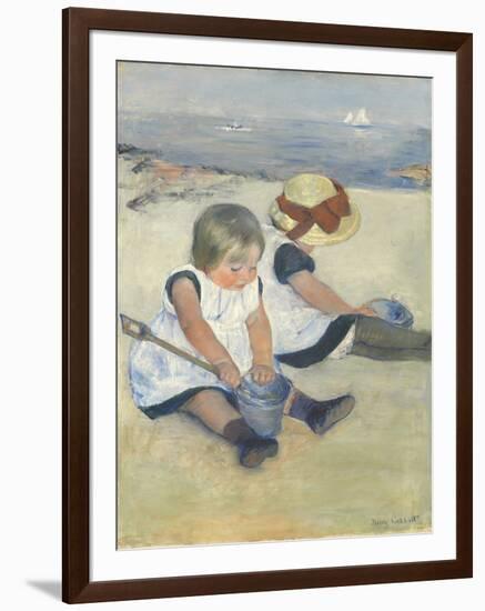 Children Playing on the Beach, 1884-Mary Cassatt-Framed Giclee Print