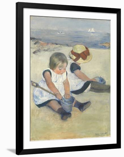 Children Playing on the Beach, 1884-Mary Cassatt-Framed Giclee Print