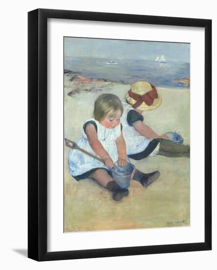 Children Playing on the Beach, 1884-Mary Cassatt-Framed Art Print