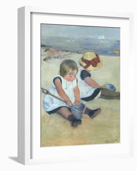 Children Playing on the Beach, 1884-Mary Cassatt-Framed Art Print