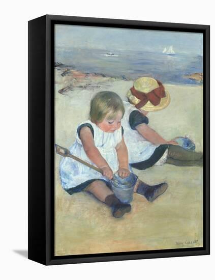 Children Playing on the Beach, 1884-Mary Cassatt-Framed Stretched Canvas