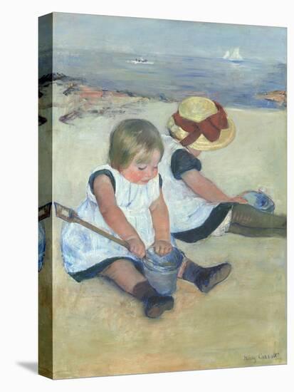 Children Playing on the Beach, 1884-Mary Cassatt-Stretched Canvas