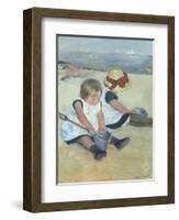 Children Playing on the Beach, 1884-Mary Cassatt-Framed Art Print