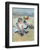 Children Playing on the Beach, 1884-Mary Cassatt-Framed Art Print