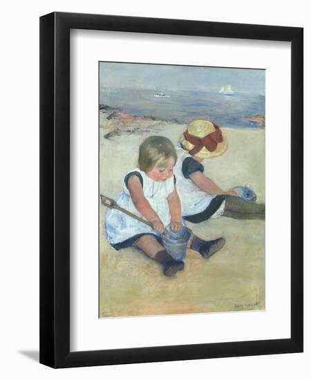 Children Playing on the Beach, 1884-Mary Cassatt-Framed Art Print