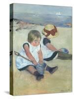 Children Playing on the Beach, by Mary Cassatt, 1884, American painting,-Mary Cassatt-Stretched Canvas