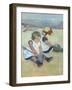 Children Playing on the Beach, by Mary Cassatt, 1884, American painting,-Mary Cassatt-Framed Art Print