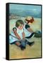 Children Playing on the Beach. Dated: 1884. Dimensions: overall: 97.4 x 74.2 cm (38 3/8 x 29 3/1...-Mary Cassatt-Framed Stretched Canvas