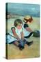Children Playing on the Beach. Dated: 1884. Dimensions: overall: 97.4 x 74.2 cm (38 3/8 x 29 3/1...-Mary Cassatt-Stretched Canvas