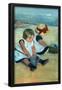 Children Playing on the Beach. Dated: 1884. Dimensions: overall: 97.4 x 74.2 cm (38 3/8 x 29 3/1...-Mary Cassatt-Framed Poster