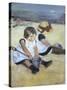 Children Playing on the Beach-Mary Cassatt-Stretched Canvas