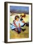 Children Playing on the Beach-Mary Cassatt-Framed Art Print