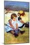 Children Playing on the Beach-Mary Cassatt-Mounted Art Print