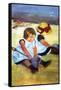 Children Playing on the Beach-Mary Cassatt-Framed Stretched Canvas