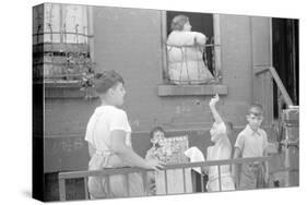 Children playing on the street on 61st Street, between 1st and 3rd Avenues, New York City, 1938-Walker Evans-Stretched Canvas