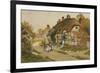 Children Playing Outside a Cottage in a Village-Arthur Claude Strachan-Framed Giclee Print