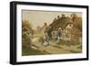 Children Playing Outside a Cottage in a Village-Arthur Claude Strachan-Framed Giclee Print