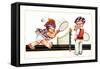 Children Playing Tennis-null-Framed Stretched Canvas