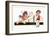 Children Playing Tennis-null-Framed Art Print