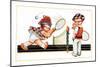 Children Playing Tennis-null-Mounted Art Print