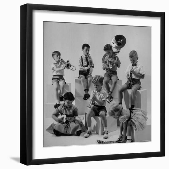 Children Playing Various Musical Instruments-Nina Leen-Framed Photographic Print