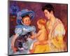 Children Playing with a Cat-Mary Cassatt-Mounted Art Print