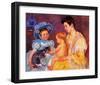 Children Playing with a Cat-Mary Cassatt-Framed Art Print