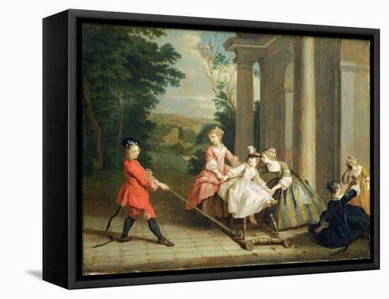Children Playing with a Hobby Horse, c.1741-47-Joseph Francis Nollekens-Framed Stretched Canvas