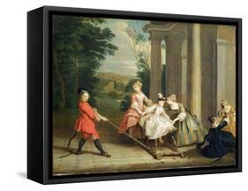 Children Playing with a Hobby Horse, c.1741-47-Joseph Francis Nollekens-Framed Stretched Canvas