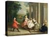 Children Playing with a Hobby Horse, c.1741-47-Joseph Francis Nollekens-Stretched Canvas