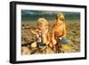 Children Playing with Sand Pails-null-Framed Art Print