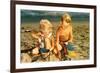 Children Playing with Sand Pails-null-Framed Premium Giclee Print