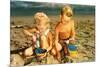 Children Playing with Sand Pails-null-Mounted Premium Giclee Print