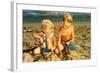 Children Playing with Sand Pails-null-Framed Art Print