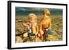 Children Playing with Sand Pails-null-Framed Art Print