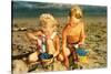 Children Playing with Sand Pails-null-Stretched Canvas