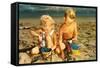 Children Playing with Sand Pails-null-Framed Stretched Canvas