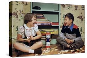 Children Playing with Tinkertoys-William P. Gottlieb-Stretched Canvas