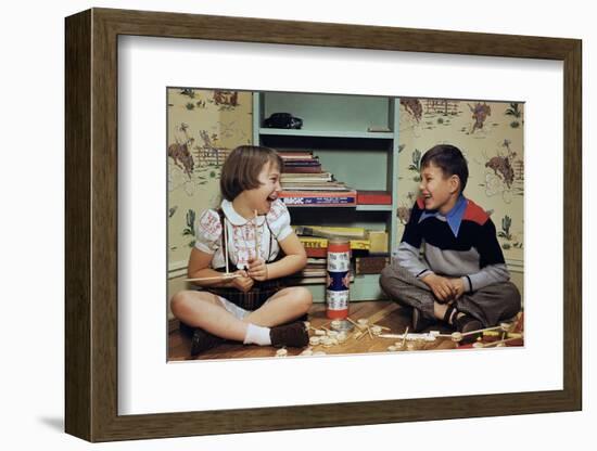 Children Playing with Tinkertoys-William P. Gottlieb-Framed Photographic Print