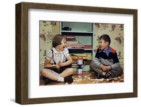 Children Playing with Tinkertoys-William P. Gottlieb-Framed Photographic Print