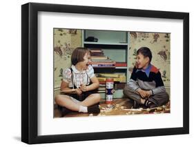 Children Playing with Tinkertoys-William P. Gottlieb-Framed Photographic Print