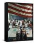 Children Pledging Allegiance to the Flag in a NYC Public Elementary School-Ted Thai-Framed Stretched Canvas