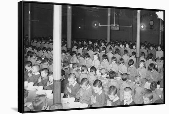 Children Praying before a Meal-null-Framed Stretched Canvas