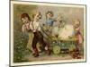 Children Pulling an Enormous Easter Egg-null-Mounted Giclee Print