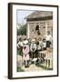 Children Putting on a Circus in the Backyarrd, 1800s-null-Framed Giclee Print