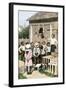 Children Putting on a Circus in the Backyarrd, 1800s-null-Framed Giclee Print