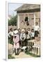 Children Putting on a Circus in the Backyarrd, 1800s-null-Framed Giclee Print