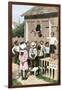 Children Putting on a Circus in the Backyarrd, 1800s-null-Framed Giclee Print