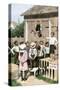 Children Putting on a Circus in the Backyarrd, 1800s-null-Stretched Canvas